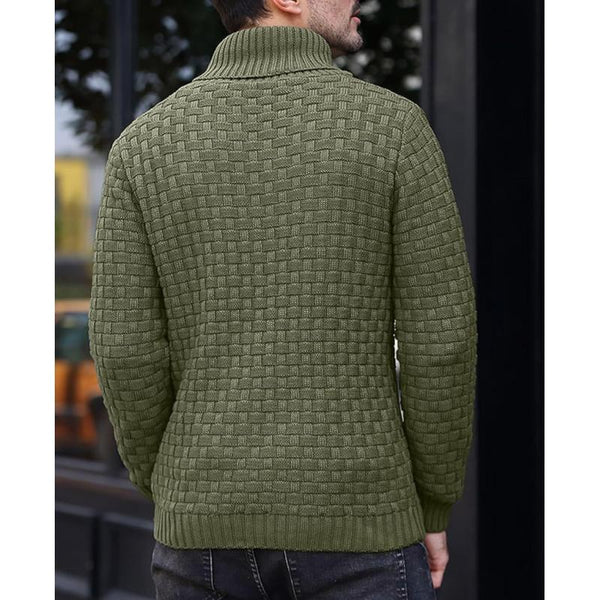 Men's Casual Jacquard Knit Lapel Sweater 15858753Y