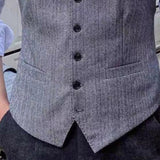 Men's Casual Vintage Herringbone Vest 49872784TO