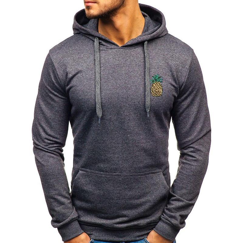 Men's Pineapple Print Colorful Pullover Sport Slim Baseball Hoodie 89060960Z