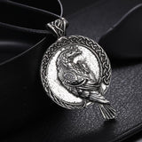 Vintage Casual Ancient Celtic Raven Viking Necklace 34402022TO