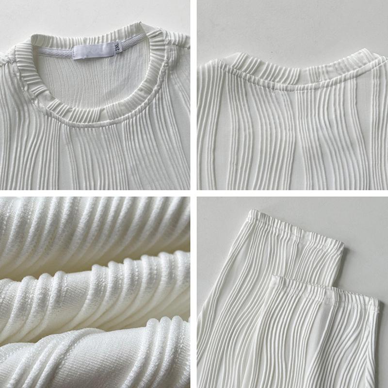 Men's Solid Texture Fabric Round Neck Long Sleeve T-shirt 10472993Z