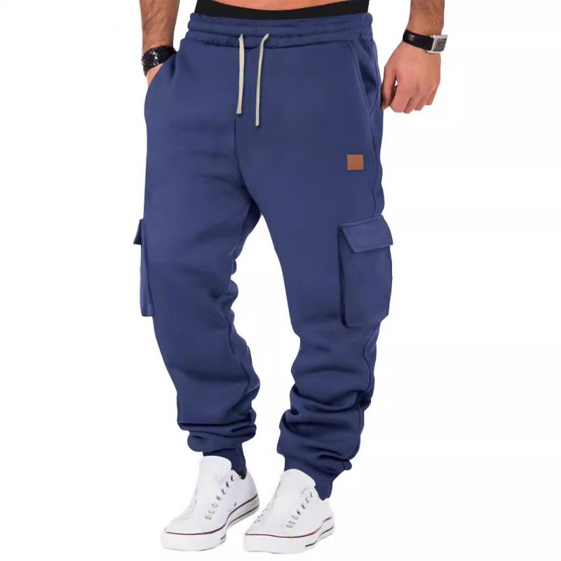 Men's Solid Color Sports Multi-Pocket Sweatpants 70234059Y