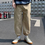Men's Solid Color Loose Multi-pocket Cargo Pants 13249296Z