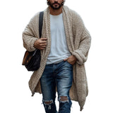 Men's Fashionable Loose Knitted Long Sleeve Casual Shawl Cardigan 68520262Z