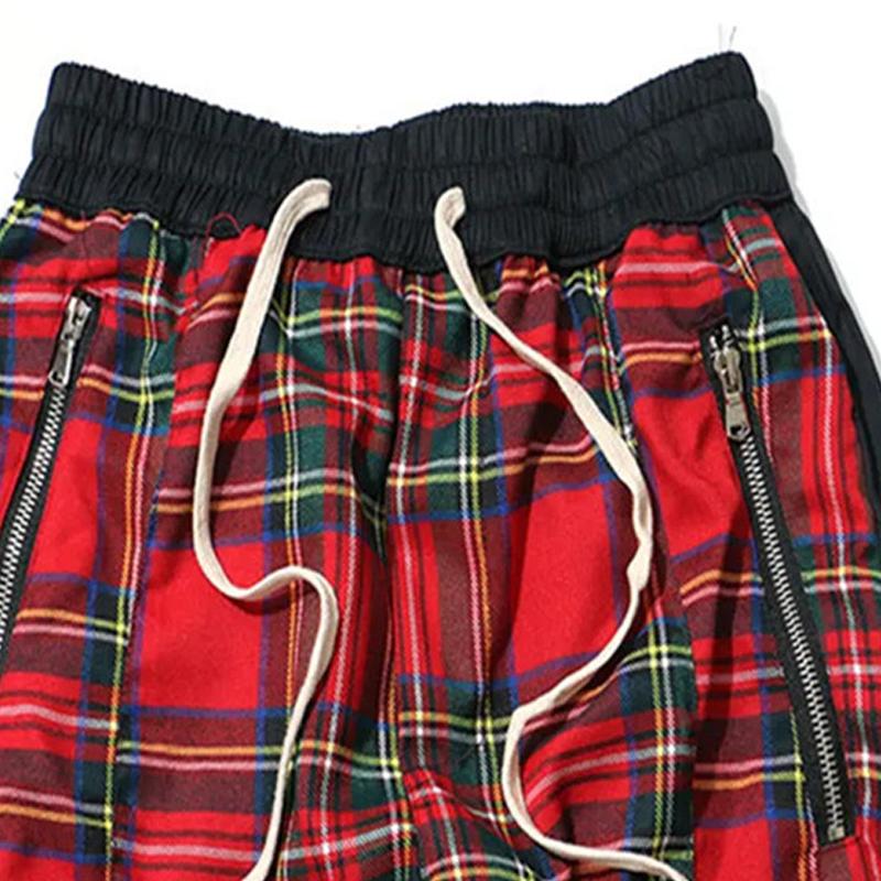 Men's Fashion Scottish Checked Slim Elastic Waist Casual Pants 62709475Z