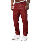 Men's Casual Solid Color Straight PU Leather Pants 18895970Y