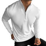 Men's Retro Casual Stand Collar Solid Color Sweater 37222209TO