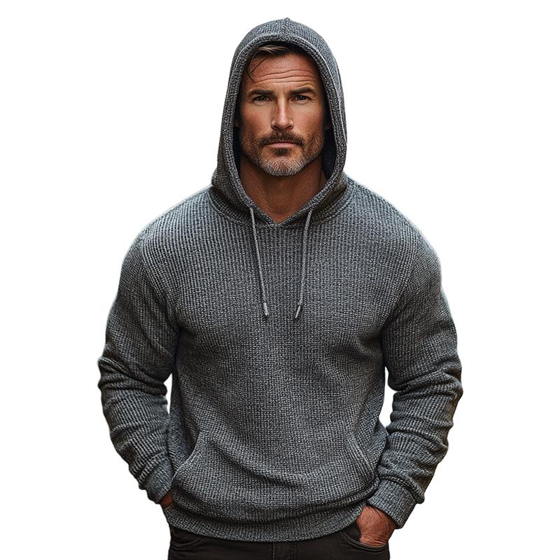 Men's Casual All-match Waffle Hooded Sweatshirt 98679499F