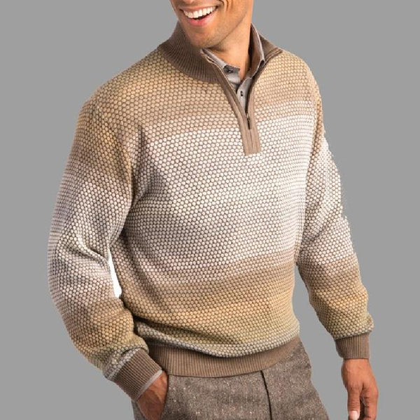 Men's Classic Stand Collar Knit Sweater 54482387F