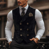 Men's Classic Vintage Double Breasted Shawl Collar Velvet Vest 44491635K