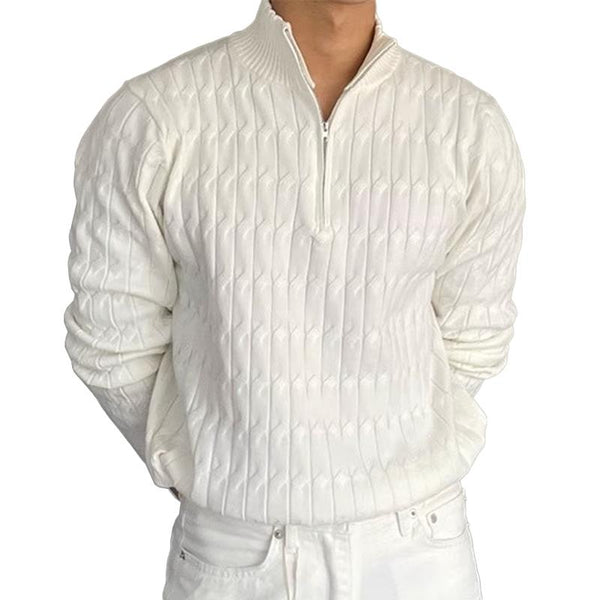 Men's Solid High Collar Long Sleeve Loose Sweater 19950855Z