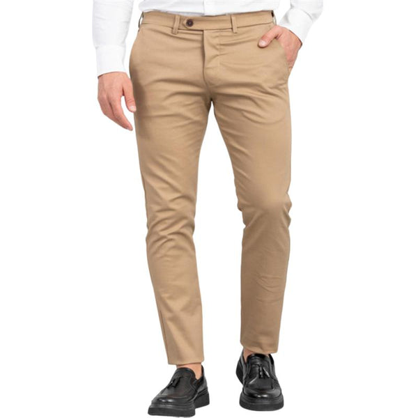 Men's Casual Solid Color Cotton Slim Straight Suit Pants 10599819M