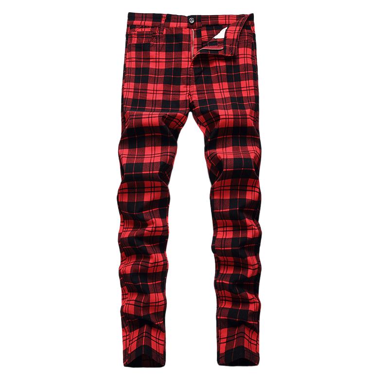 Men's Stretch Plaid Casual Trousers 43205160X