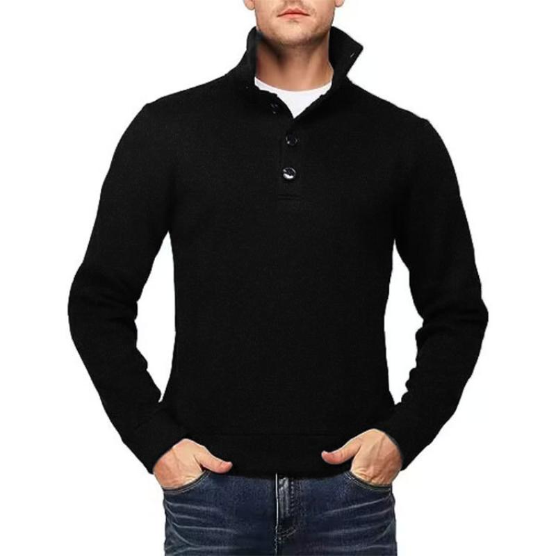 Men's Casual Retro Pullover Stand Collar Sweater 08906921TO