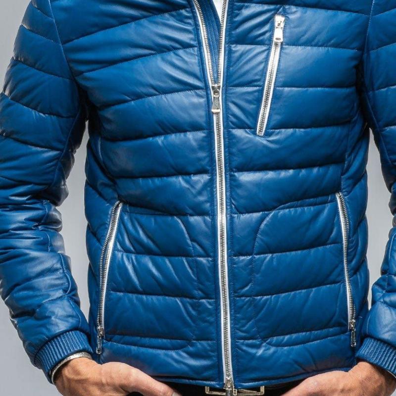 Men's Solid Color Quilted Cotton Warm Zipper Jacket 32249907Y