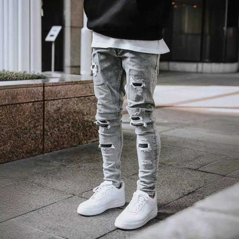 Men's Fashion Distressed Skinny Casual Jeans 62647592Z