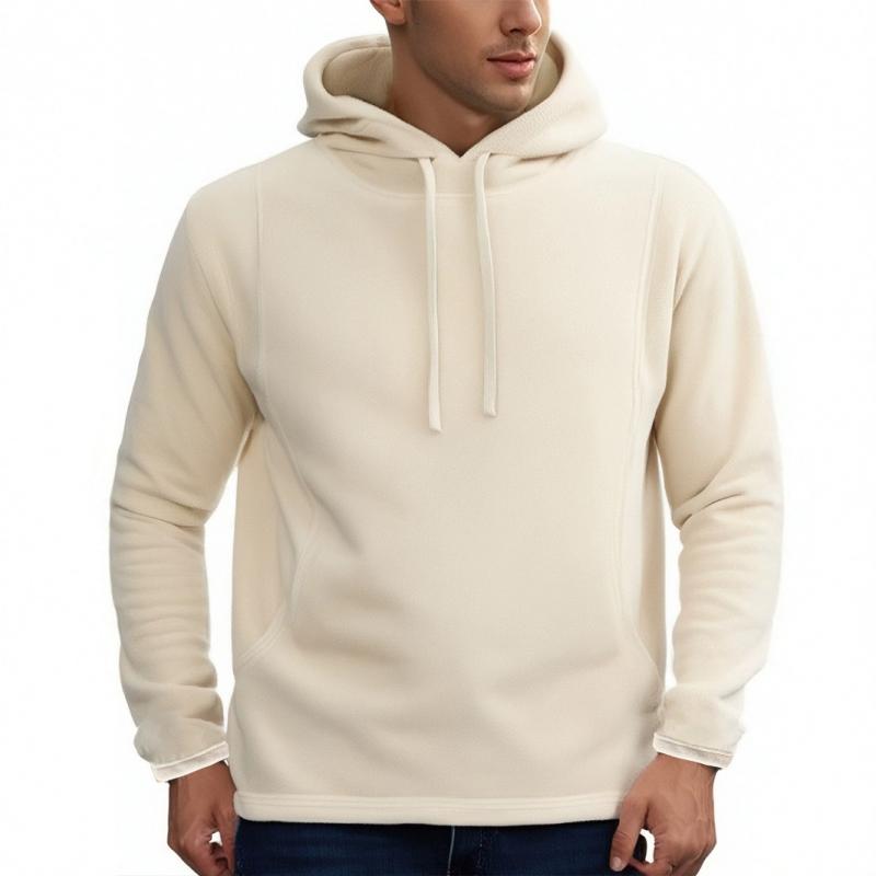 Men's Casual Solid Color Polar Fleece Hoodie 86051680Y