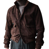 Men's Dark Brown Suede Cropped Jacket 59410280U