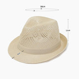 Men's Hollow Breathable Sun Protection Jazz Hat 37772138Z