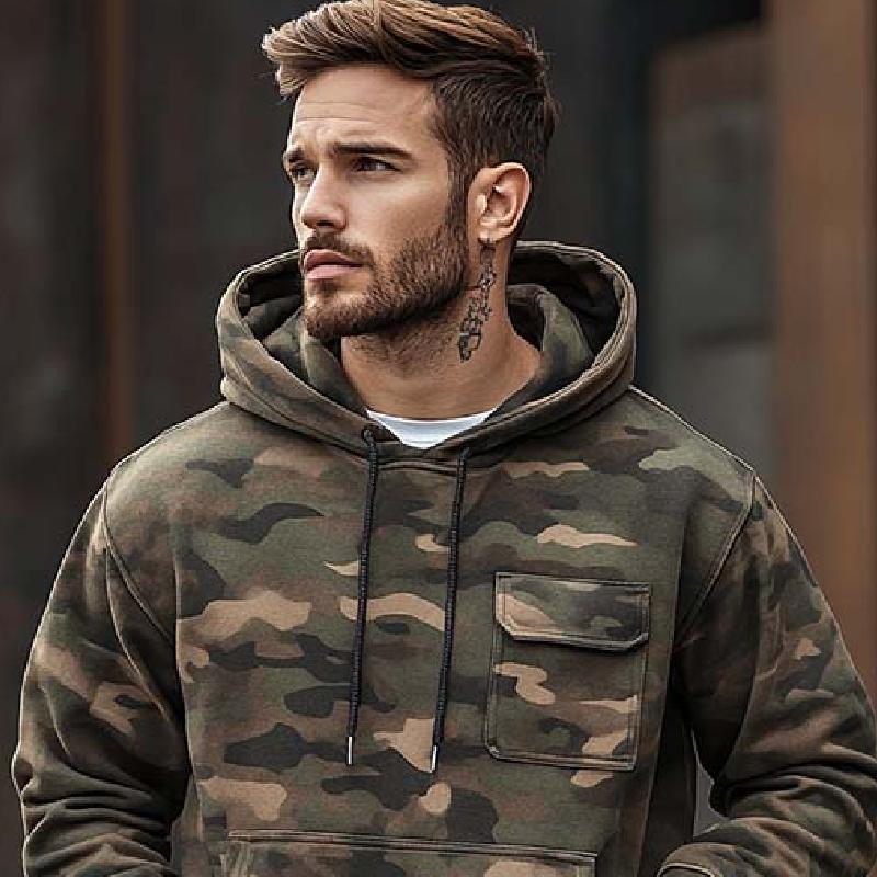 Men's Classic Retro Casual Camouflage Hoodie 54807972K