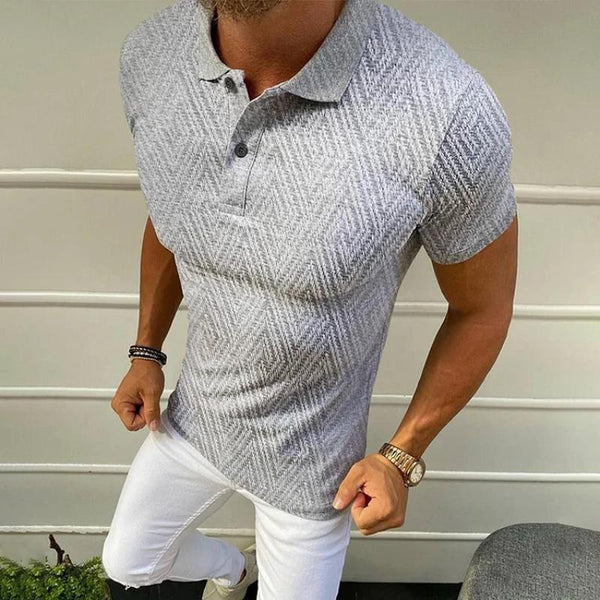 Men's Casual Solid Color Printed Polo Shirt 75999785TO