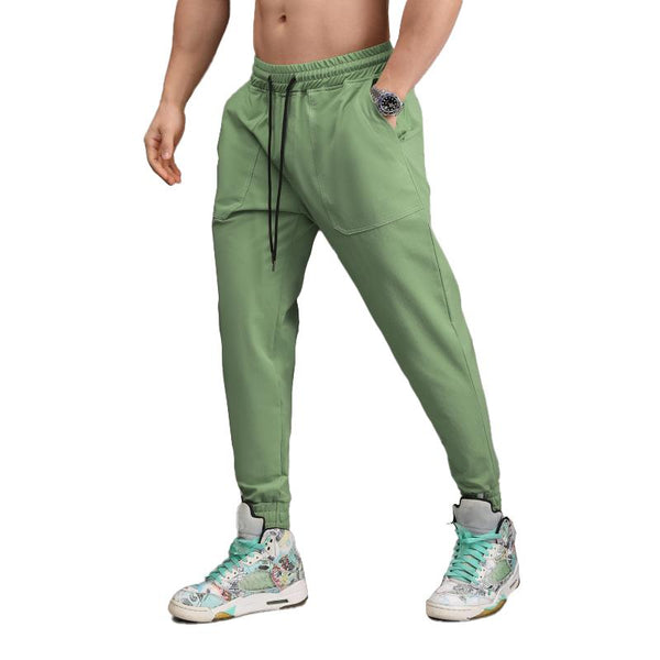 Men's Fashion Solid Elastic Waist Fitness Sports Pants 33208573Z