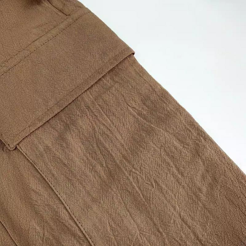 Men's Casual Solid Color Drawstring Multi-Pocket Cargo Shorts 97195348M