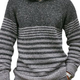 Men's Casual Striped Hooded Sweater 49515151F