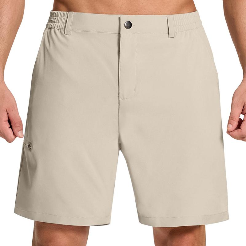 Men's Solid Color Multi-pocket Straight Cargo Shorts 13619058Z