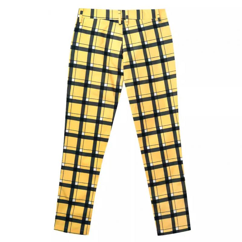 Men's Casual Plaid Printed Suit Pants 36910727Y