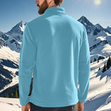 Men's Casual Outdoor Zipper Stand Collar Polar Fleece Pullover Sweatshirt 38767226M