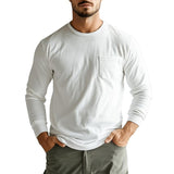 Men's Casual Slim Pocket Cotton Long Sleeve T-Shirt 04827502K