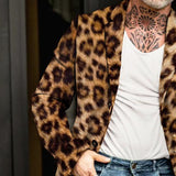 Men's Retro Casual Leopard Print Mid-Length Coat 02089944TO