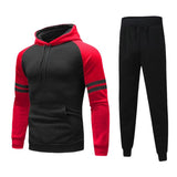 Men's Casual Pullover Raglan Sleeve Sweatshirt Trousers Set 55070139F