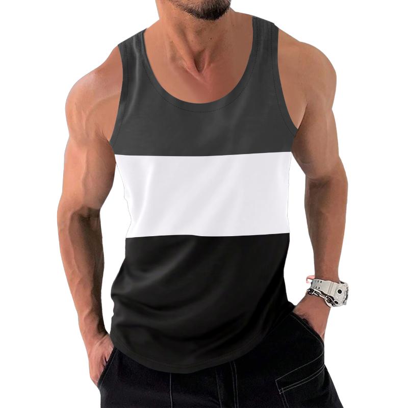 Men's Casual Loose Color Block Sports Tank Top 22540641M