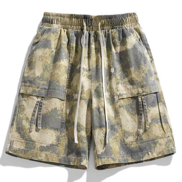 Men's Casual Thin Washed Camouflage Loose Cargo Shorts 10051908M
