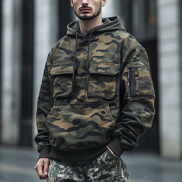 Men's Classic Casual Multi-Pocket Camouflage Hoodie 55099837K