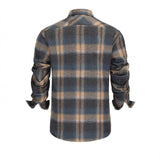 Men's Retro Casual Plaid Lapel Long Sleeve Shirt 12288094TO