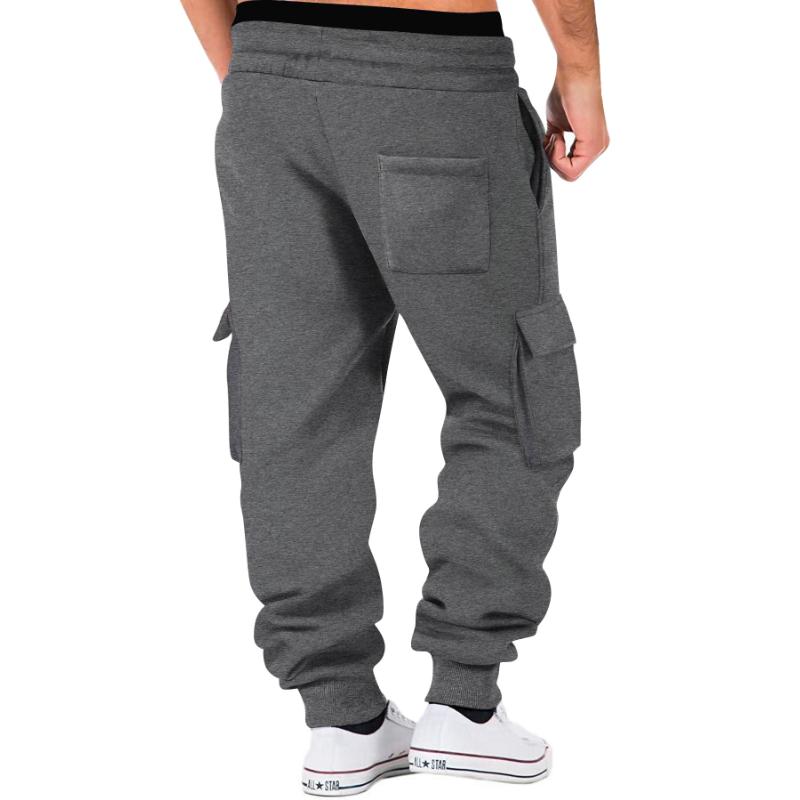 Pantalones deportivos multibolsillos de color liso para hombre 70234059Y