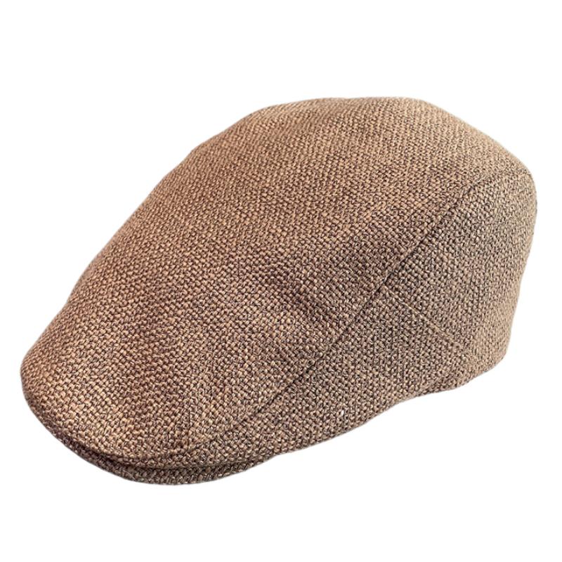 Men's Vintage Front Cotton Linen Beret 60758421M