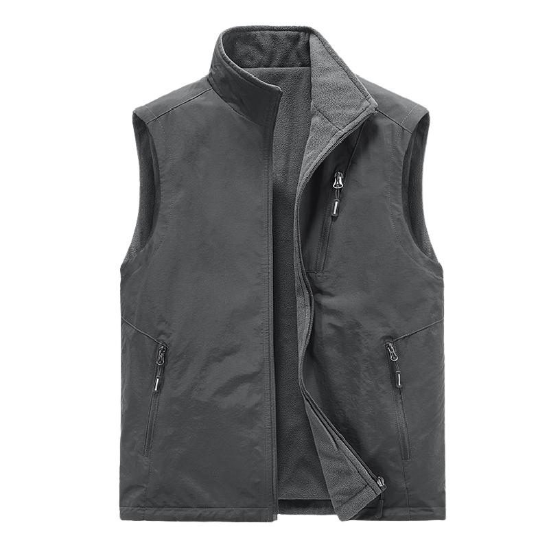 Men's Casual Double-sided Stand Collar Zipper Vest 25587167F