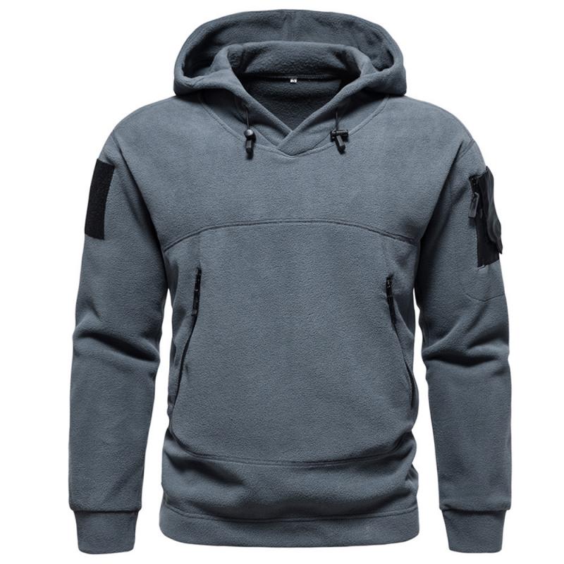 Men's Outdoor Polar Fleece Hooded Windproof Warm Sweatshirt 70031852Y