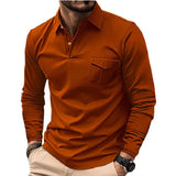 Men's Classic Long Sleeve Lapel Casual POLO Shirt 48604274F