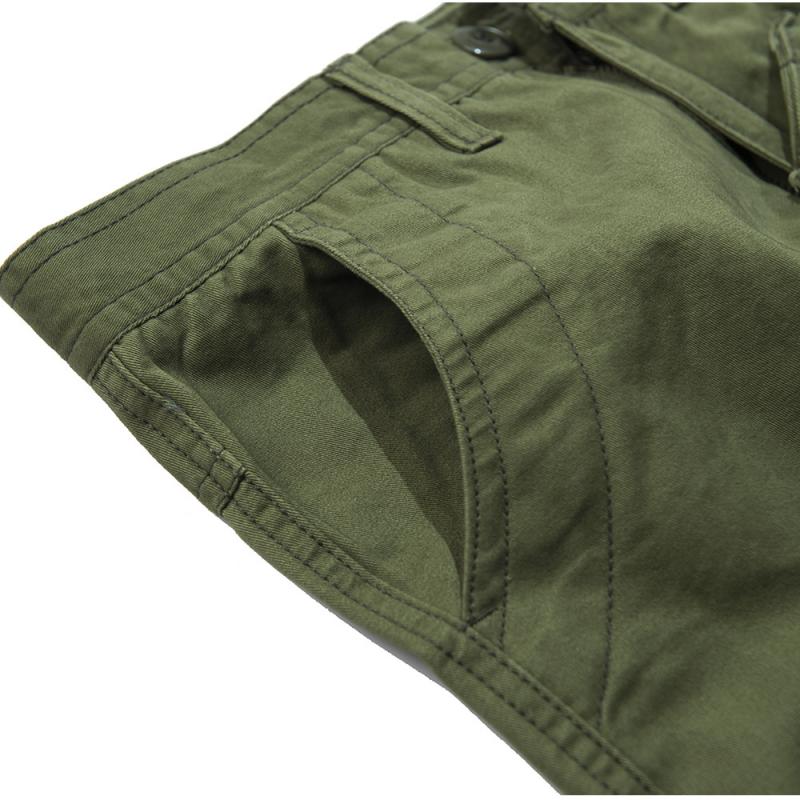 Men's Solid Cotton Multi-pocket Straight Cargo Pants 07847869Z