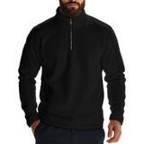 Men's Casual Outdoor Zipper Stand Collar Polar Fleece Pullover Sweatshirt 38767226M