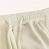 Men's Casual Waffle Stand Collar Zipper Short-sleeved T-shirt Sports Shorts Set 04629499M