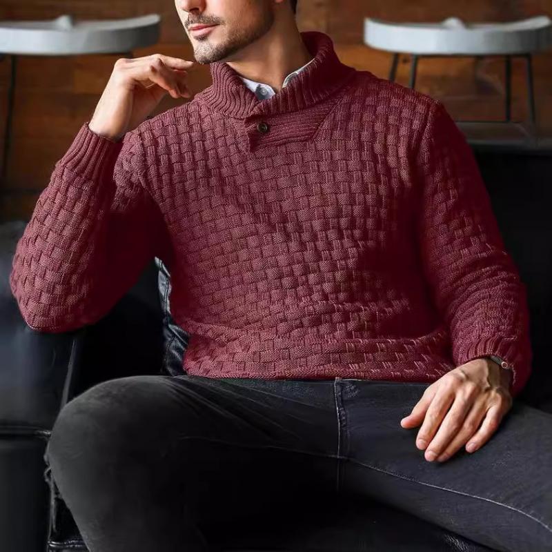 Lässiger Jacquard-Strickpullover mit Revers für Herren 15858753Y