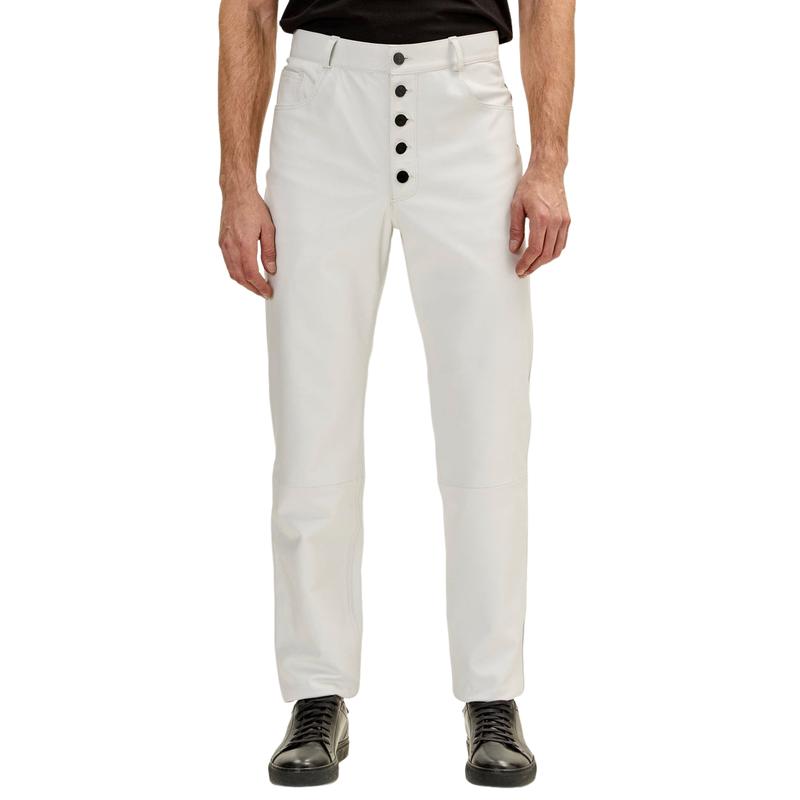 Men's Fashionable Casual Versatile Leather Pants 13838222F