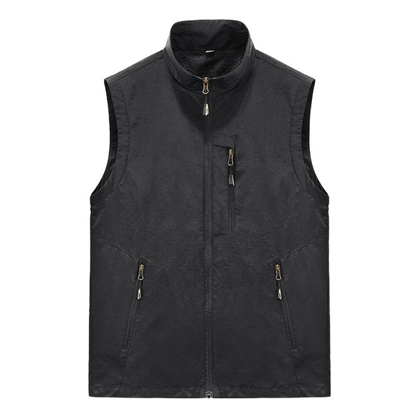 Men's Casual Outdoor Quick-drying Stand Collar Vest 85306716F