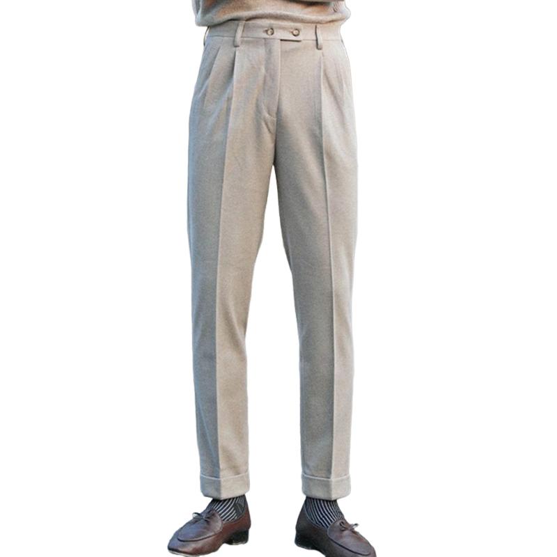 Pantaloni da uomo in lana autunnali e invernali britannici 25159105Z